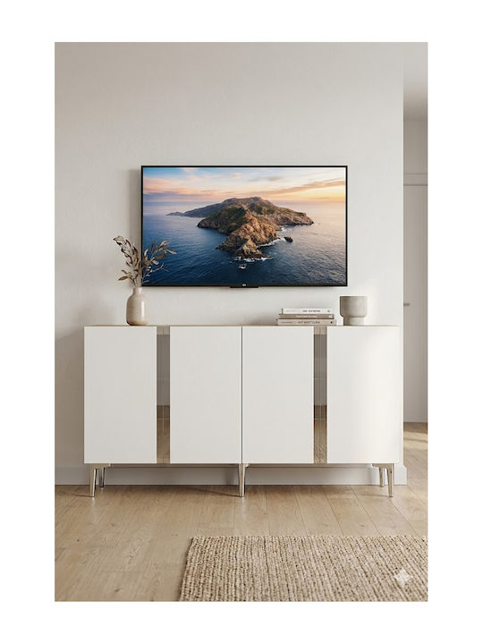 Wooden Sideboard Silver 150x32x75cm