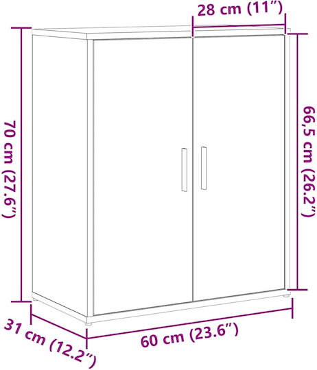 Буфет Дървен Черен Дъб 60x31x70см