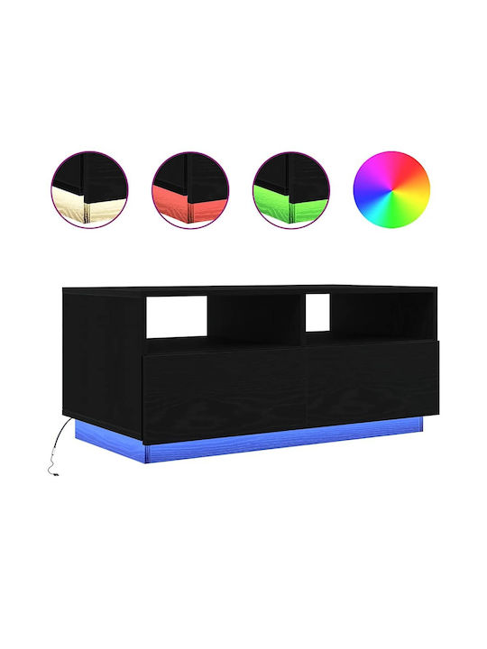 vidaXL Kaffeetisch Zentral Rechteckig Holz Schwarz M90xP49xH40cm