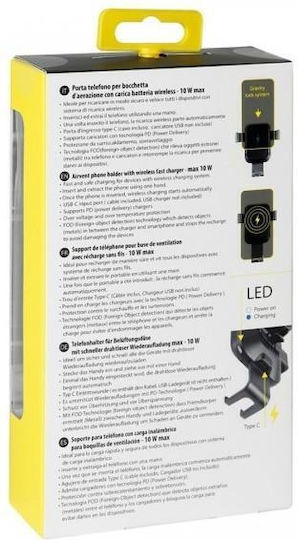 Lampa Car Mobile Mount with Adjustable Hooks and Wireless Charging 10W Black