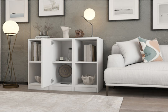Буфет от Метал с Чекмеджета Бял 98x40x72см