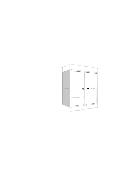 Bufet din Metal Alb 65.4x30x65.4cm