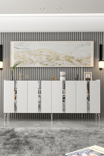 Μπουφές Ξύλινος Λευκό 180x35x78cm