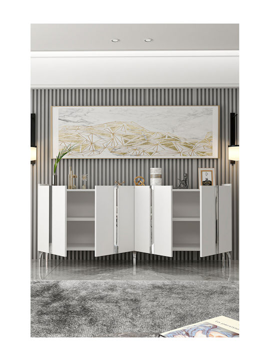 Wooden Sideboard White 180x35x78cm
