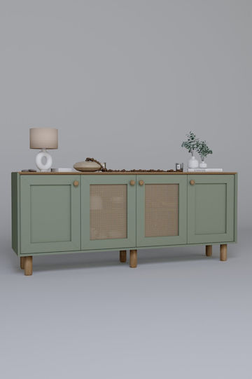 Wooden Sideboard Green 180x40x75cm