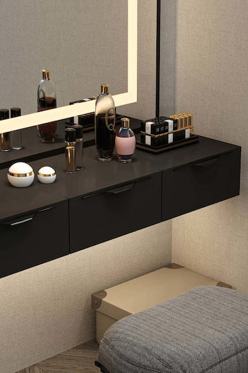 Wooden Console Black Length 120cm Width 18cm Height 18cm