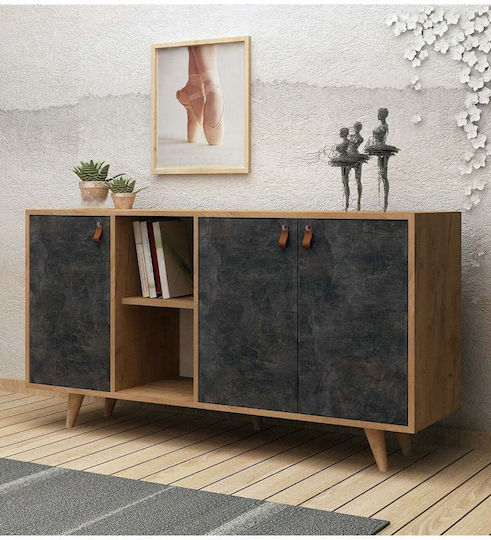 Μπουφές Ξύλινος Χρυσό 140x40x86cm