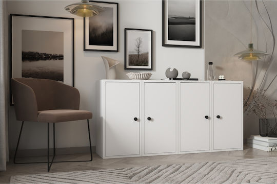 Буфет Дървен Бял 129x30x65.4см