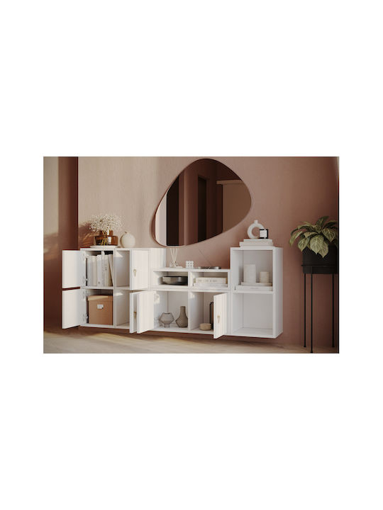 SteweHome Sideboard aus Metall 135x30x66cm Weiß