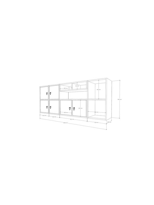 SteweHome Sideboard aus Metall 135x30x66cm Weiß