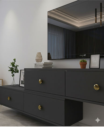 Gray TV Stand L120xD30xH30cm
