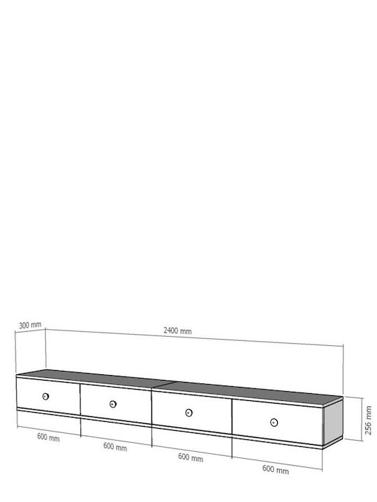 Έπιπλο Τηλεόρασης Λευκό Μ120xΠ30xΥ30cm