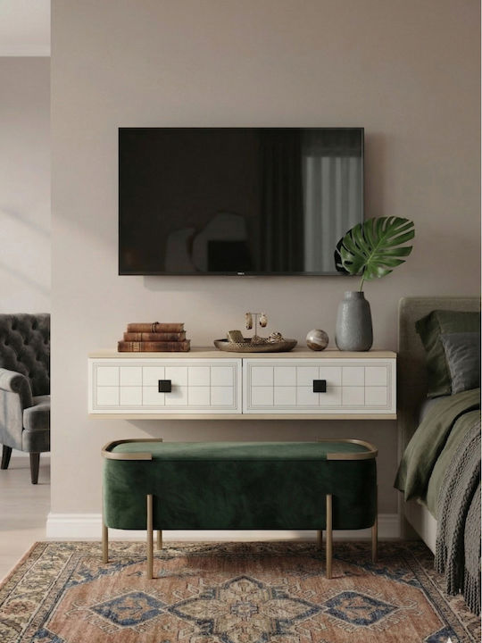 White TV Stand L120xD30xH26cm