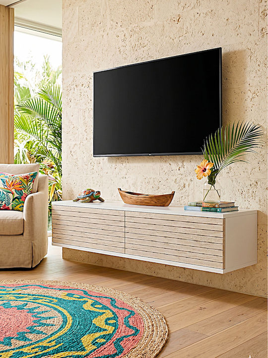 TV-Ständer Weiß M120xP30xH26cm