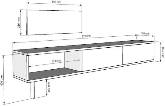 Έπιπλο Τηλεόρασης Καφέ Μ180xΠ30xΥ41cm