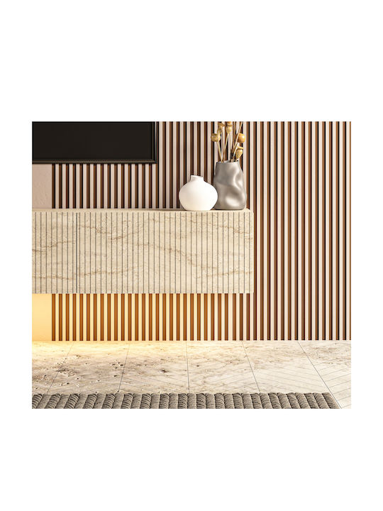 TV-Ständer mit LED-Beleuchtung Beige M180xT31xH28cm