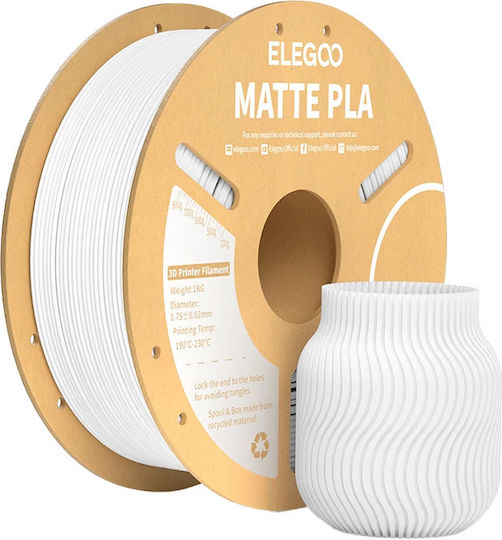 Elegoo PLA 3D Принтер Филамент 1.75mm Бял 1kg 1бр (Макарa)