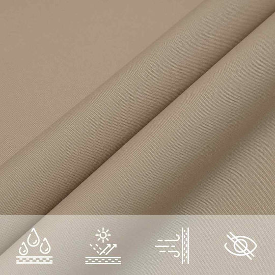 vidaXL Dreieck Schattierungsnetz Beige mit PU-Beschichtung 5x7x5m