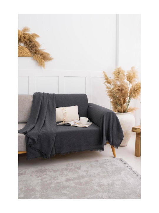 SteweHome Three-Seater Sofa Throw 180x315cm Gray
