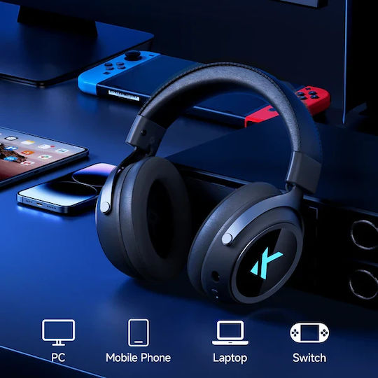 MCHOSE V9 Pro Ασύρματο Over Ear Gaming Headset με σύνδεση Bluetooth Icy White for PC