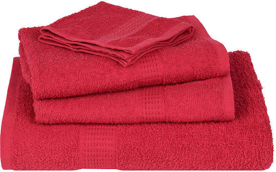 vidaXL Washcloth Red 2 Pieces Weight 360gsm