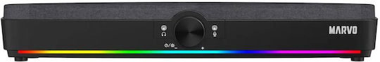 Marvo SG-286 Ασύρματα Ηχεία Υπολογιστή 2.0 με RGB Φωτισμό και Bluetooth Ισχύος 10W σε Μαύρο Χρώμα