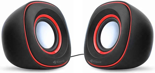Kisonli V350 2.0 Speakers 6W Blue
