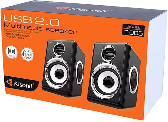 Kisonli T-005 2.0 Speakers 3W Black