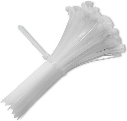Qoltec Kabelbinder Plastisch 200mmx4.8mm in Weiß Farbe (100Stück)