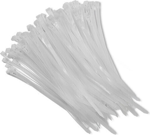 Qoltec Kabelbinder Plastisch 200mmx4.8mm in Weiß Farbe (100Stück)