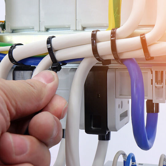 Qoltec Δεματικά Καλωδίων Πλαστικά σε Λευκό χρώμα (100τμχ) (52201)