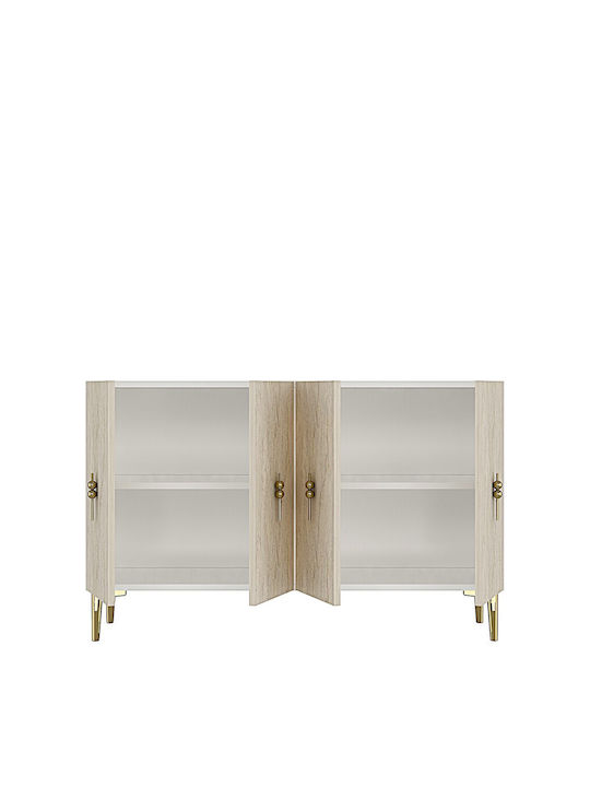 Μπουφές Ξύλινος Εκρού 120x32x75cm