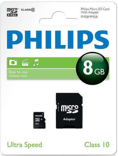 Philips microSDHC 8GB U1 V10 A1 UHS-I Mit Adapter