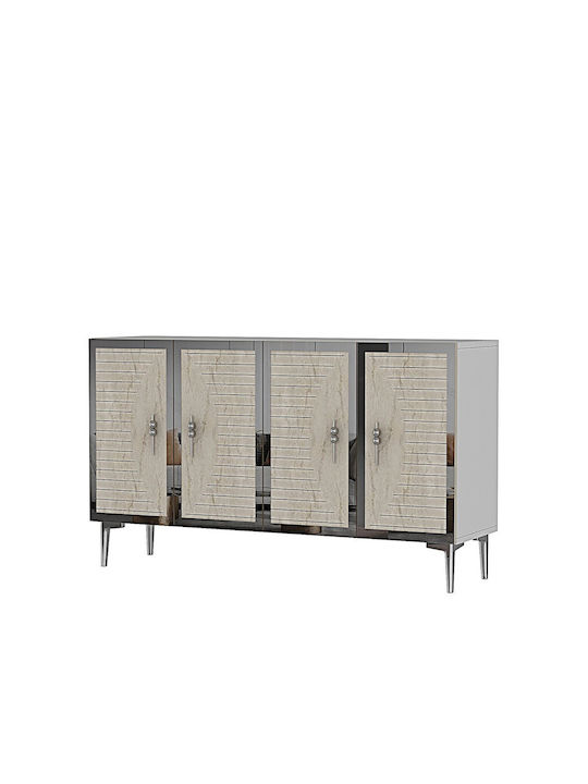 Sideboard Holz Ecru 120x32x75cm