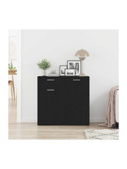 Wood Sideboard mit Schubladen Schwarze Eiche 80x36x75cm