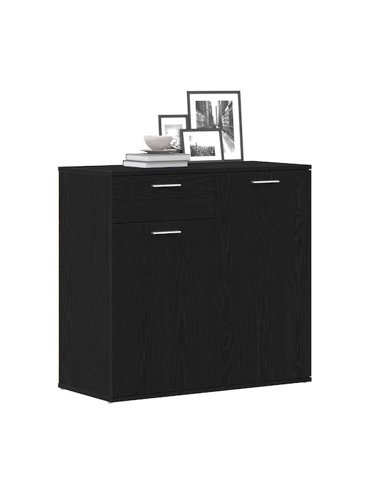 Wood Sideboard mit Schubladen Schwarze Eiche 80x36x75cm