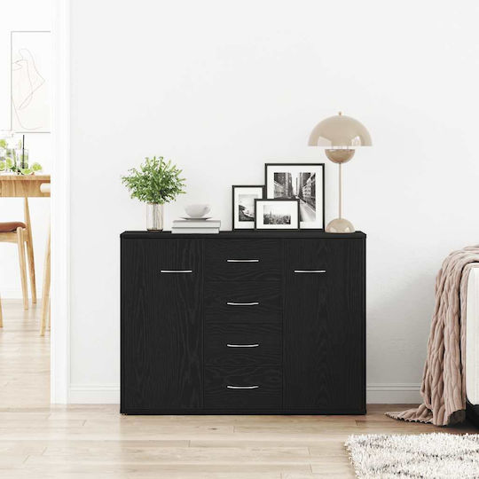 Μπουφές Ξύλινος με Συρτάρια Μαύρη Δρυς 88x30x64cm