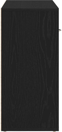 Μπουφές Ξύλινος με Συρτάρια Μαύρη Δρυς 88x30x64cm