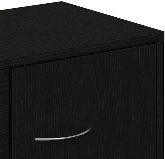 Μπουφές Ξύλινος με Συρτάρια Μαύρη Δρυς 88x30x64cm