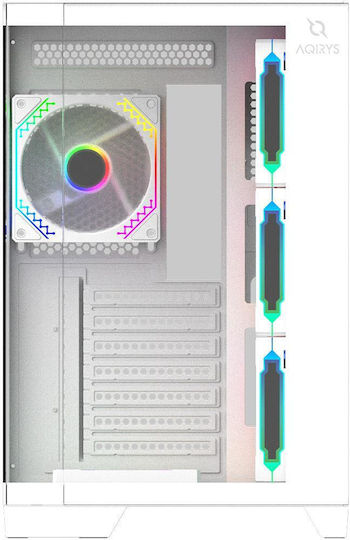 Aqirys Titan Gaming Midi Tower Κουτί Υπολογιστή με Πλαϊνό Παράθυρο και ARGB Φωτισμό Λευκό