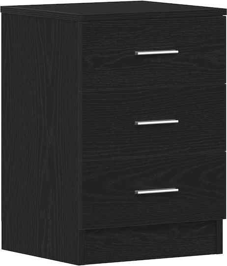 Black Wooden Bedside Table 38x35x55cm