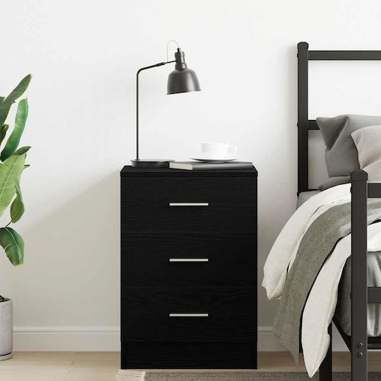 Black Wooden Bedside Table 38x35x55cm