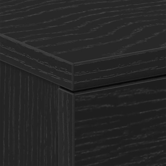 Black Wooden Bedside Table 38x35x55cm