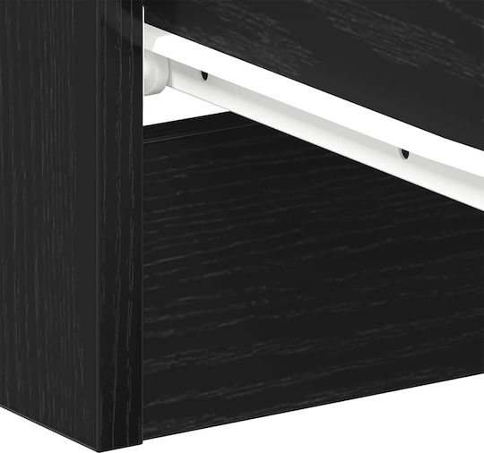 Black Wooden Bedside Table 38x35x55cm