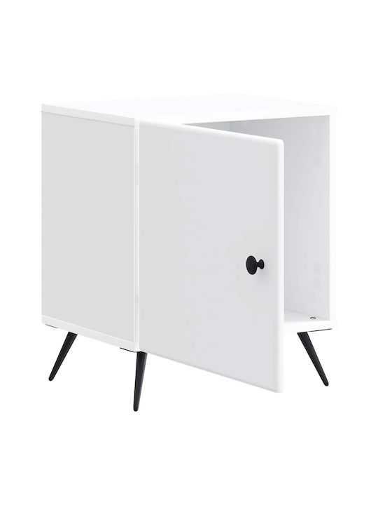 White Wooden Bedside Table 43x34.5x50cm