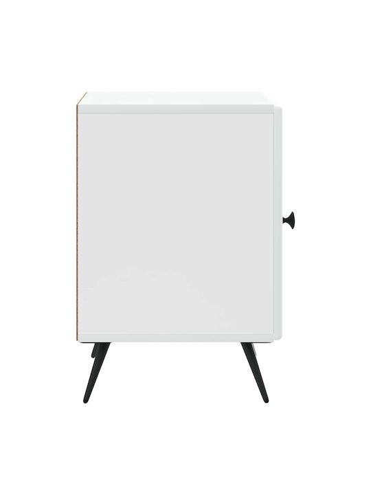 White Wooden Bedside Table 43x34.5x50cm