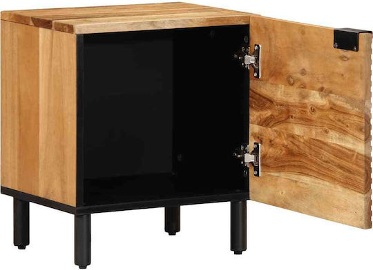 Metal Bedside Tables With Beige Glass Surface 2 Pieces 40x33x46cm