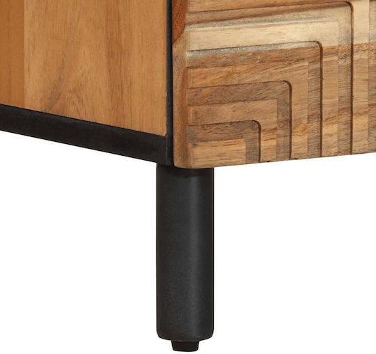Metal Bedside Tables With Beige Glass Surface 2 Pieces 40x33x46cm