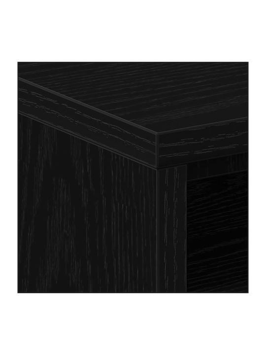 Nachttische Holz mit Metallfüßen Schwarz 2Stücke 40x30x40cm