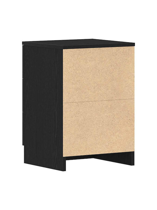 Wooden Black Bedside Tables 2 Pieces 38x35x55cm